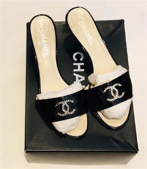 zara chanel vintage cc slides mules|Chanel Sandals On Sale .